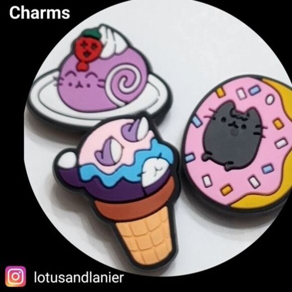 Shoe Charms " Cat Set of 3 - Picture 1 of 2